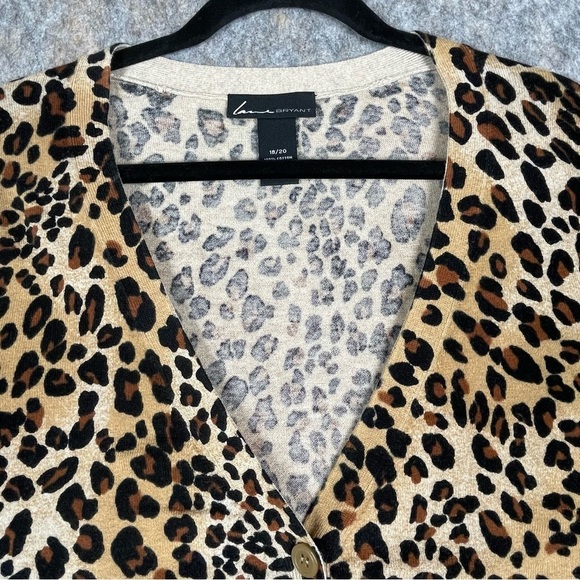Lane Bryant Leopard Print V-Neck Travel Casual Party Cardigan Sweater - Sz 18/20 - Picture 5 of 16